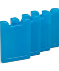 Four blue Maxcold Ice Block Four Pack Reusable Freezable Gel Cooling Blocks for Lunches Beverages and Meal Prep Non Toxic Ultratherm Gel
