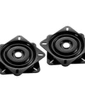 2 Pack 6 Inch Heavy Duty Swivel Plate With Solid Ball Bearing Ring And Full Ball Design For 360 Degree Rotation Square Steel Replacement Part Fits Bar Stools Chairs Recliners Boat Seats And TV Tables, black steel plates