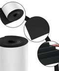 Heavy Duty Self Adhesive Neoprene Closed Cell Foam Sheet For Badass DIY Builds And Crafts With Hella Stick Power And A Nasty Waterproof Seal In Black measuring 12 by 59 inches, rolled with flat sections.