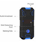 Pro Grade Digital Stud Finder Wall Scanner With AC Wire Detector Auto Depth Gauge showing audio broadcast and wall detecting features.