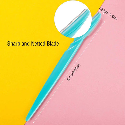Top Shelf Dermaplane Razor Blade Refills For Ultra Smooth Face Shaving And Gentle Exfoliation With Durable Stainless Steel Eyebrow Shapers For A Flawless Daily Skin Care Routine That Hits Different, sharp blue razor with netted blade.