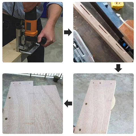 Using 100 Pcs Plate Joiner Biscuits Beechwood for tight woodworking joints with water-based glue