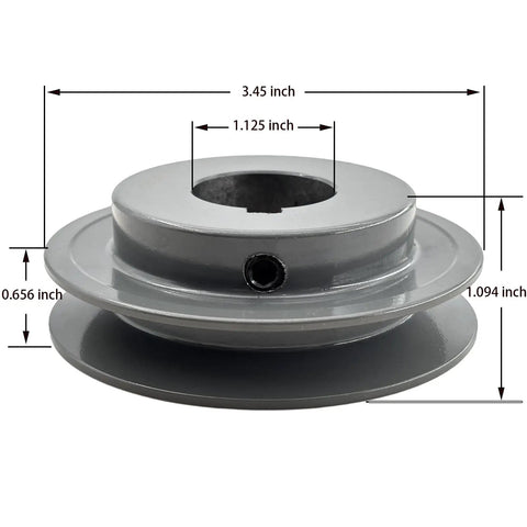 One Eighth Inch Bore V Belt Pulley With 3.45 Inch Outer Diameter One Groove Cast Iron Motor Sheave For A 3L 4L Belts Built Tough Replacement Drive Component