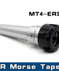 Top Grade MT4 ER32 Spring Collet Chuck With Morse Taper Holder for CNC tools, featuring a sleek steel design for secure gripping.