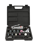 Top Shelf Air Die Grinder Kit in a black case, includes various polishing bits and a compact metal sander for jewelry buffing.