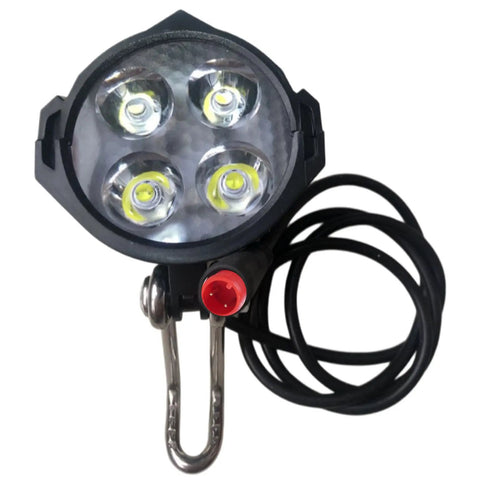 12-60V Ebike LED Headlight With 2 Pin Waterproof Connector 2W 300 Lux High Brightness Front Light For Night Riding On Folding Bikes Mountain Bikes And E Scooters, Super Bright Beam For Safer Commuting
