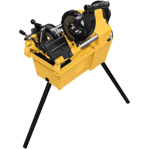 Heavy Duty Electric Pipe Threading Machine Half To Two Inch NPT Threader 220V Power with dual die heads on a sturdy stand.