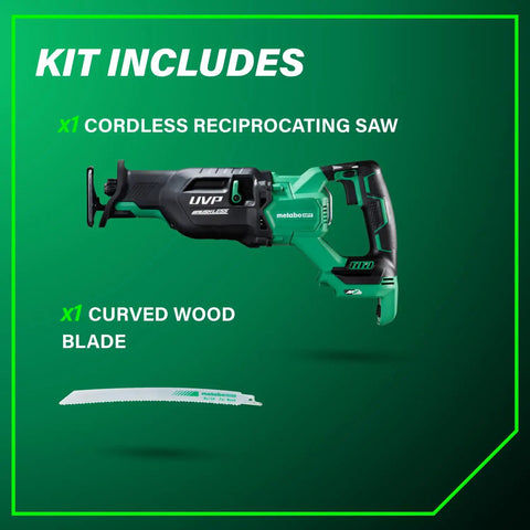 Cordless Reciprocating Saw With 36V MultiVolt, 4-Stage Speed Selector Range 1,700 To 3,000 SPM, Curved Wood Blade Included