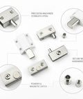 Magnetic Door Catch for Glass Doors and RV Cupboards, Stainless Steel Cabinet Hardware, Hidden Magnetic Latch, Easy Install