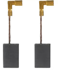 Top Shelf Carbon Brush Replacement Set For Makita Angle Grinders Heavy Duty Motor Repair Parts Compatible With CB318 CB340 GD0600 Four Pack close-up view of carbon brushes with gold connections.