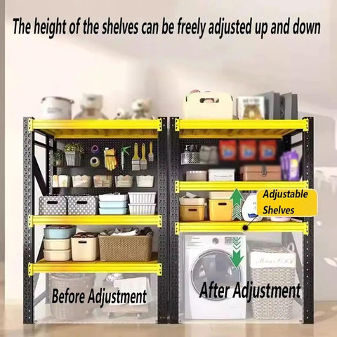 Heavy Duty Industrial Shelving Unit Tough As Nails Four Tier Garage Storage Rack With Premium Powder Coated Cold Rolled Steel Finish For Warehouse Workshop Project Massive Storage Rack