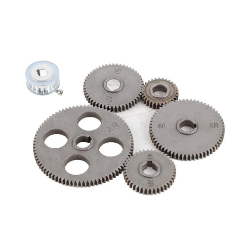 11Pcs Dope Mini Lathe Gear Set with 17 Teeth Motor Pulleys for Metal Cutting Machines T80 T50 T40 T35 T30 exchange gears displayed