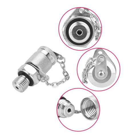 Oumefar 63MPa/630BAR hydraulic test coupling with G1/4 thread, metal body, chain and cap
