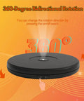 Stunning 25 Cm Motorized Rotating Display Turntable With White Led Lighting, Electric Showcase Platform For Jewelry Toys Collectibles And Products, Smooth Slow Spin Station With Anti Clockwise Direction showing buttons for rotation control.
