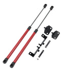 Jeep Wrangler JL Front Hood Lift Supports For Gladiator JT 2020 2025 Beefed Up Heavy Duty Hydraulic Gas Spring, red and black parts