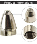Get These 20-Pack Plasma Cutting Torch Consumables For P80 To Slice Metal Clean With Electrode Tip Nozzle Upgrade Your CNC Rig With Oxygen Free Copper And Hafnium Tips For Long Lasting Performance On 60A To 100A Machines Ditch Frequent Replacements And, close-up view of P80 plasma cutting nozzle.