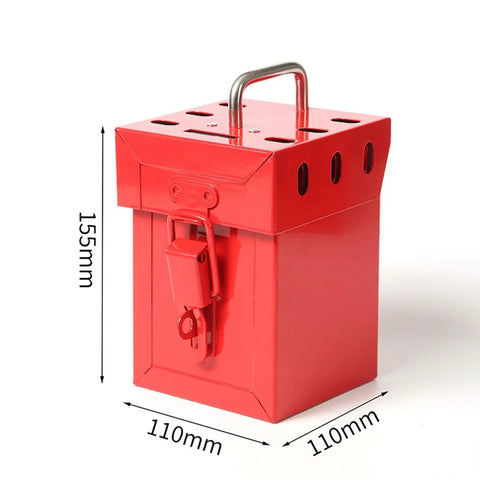 Heavy Duty Industrial Lockout Lock Box Featuring Grab And Go Group Safety Stash For Tags And Hasps Secure On Site Padlock Storage