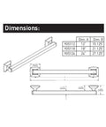 Check Out This Rock Solid Twelve Inch Bathroom Grab Bar In Brushed Nickel Finish On Stainless Steel That Gives You Awesome Support Up To Five Hundred Pounds For Top Notch Safety In The Shower Or Bath Ada Compliant Design With One And A Quarter Inch dimensions diagram