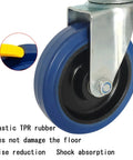 Heavy Duty Swivel Caster Wheels With Brake Thermoplastic Rubber Rollers And M10X30mm Threaded Stem showing elastic TPR rubber wheel for noise reduction.