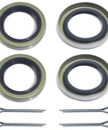 Trailer Axle Hub Grease Seal Kit 4 Pack With Cotter Pins 2.25 Inch ID 3.376 Inch OD Fits 5200-7000 Lb EZ-Lube D42 Spindles