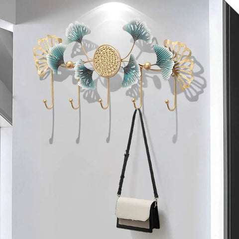 Super Slick Wall Mounted Coat Rack Keeps Entryway Looking Fresh Iron Hooks Hold Coats Bags Scarves Hats Built Tough Zero Sweat Setup with purse.