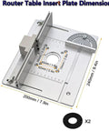 Badass Aluminum Router Table Insert Plate Sized At 9.45 By 7.87 Inches With Dual Mounting Holes and visible dimensions markings.