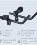 Aluminum Two Piece Aero Bars For Road Bikes With J Bend Design And Extra Long 350mm Bars Adjustable Arm Pads Foam Padding