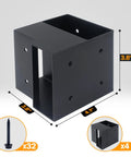 Heavy Duty 4 Piece Steel 3 Way Right Angle Corner Bracket Kit For DIY Workbench Shelving And Work Table Fits 2x4 Lumber Actual 1.5x3.5 Inches With Pre Drilled Holes And Screws For Easy Install