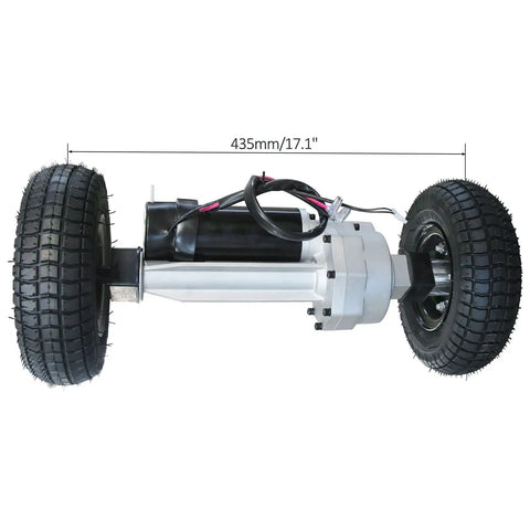 Rear Drive Axle Transaxle With 24V 350W Brush Electric Motor 9x3.50-4 Rear Wheels And Tires, 435mm width for DIY upgrades.