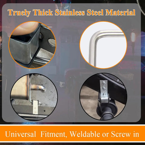 Exhaust Hanger Rod 10 Inch Stainless Steel 3/8 Inch Thick With Mount Bracket And Rubber Isolator detail shots.