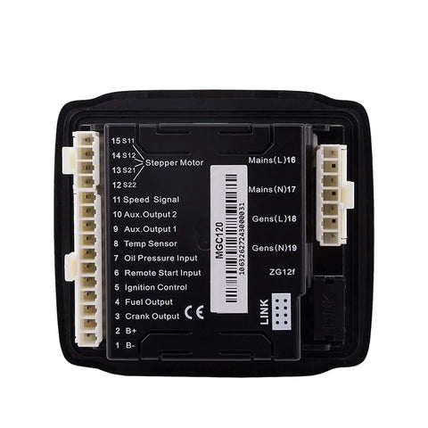 Genset Controller AMF Auto Start Stop ATS Switching Control Panel Module For Gasoline Generators 1Pcs Durable PlugAndPlay Power Management Panel For Reliable Backup Power And Quick Start black controller rear view with terminal labels