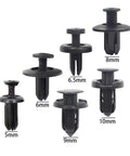Huge 120 To 240 Piece Car Trim Rivet Kit With Nylon Bumper Clips That Hold Firm And Secure Plastic Panels, Dash Trims And Grilles Like A Boss Without Falling Out On The Road. Black nylon car trim rivets in 5mm, 6mm, 6.5mm, 8mm, 9mm and 10mm sizes