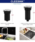 Cordless Air On Off Push Button Kit For Garbage Disposal with 3.5 inch sink top button in stainless steel brushed nickel