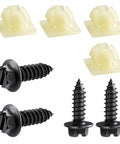 Heavy Duty License Plate Screws With Black Nylon Retaining Nuts 4 Pack for cars and motorcycles, stainless hardware