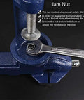 Mini Home Clamp-On Vise With Nylon Jaws, 2-Inch Jaw, 2.2-Inch Opening, Lightweight 1470g, The Go-To Tool For Electronics, Jewelry, Hobby, Model Making And Small Bench Projects; jam nut close-up