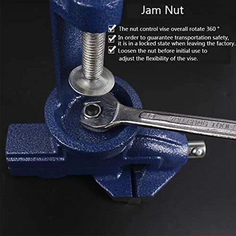 Mini Home Clamp-On Vise With Nylon Jaws, 2-Inch Jaw, 2.2-Inch Opening, Lightweight 1470g, The Go-To Tool For Electronics, Jewelry, Hobby, Model Making And Small Bench Projects; jam nut close-up