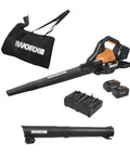 Cordless 3 In 1 Leaf Blower Vacuum Mulcher with Brushless Motor, dual speed, 2 4.0Ah batteries, charger, bag, and attachments