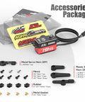 Low Profile Programmable Digital Servo With Beefy Torque And Brushless Full Metal Gear A50BHL and accessory package overview