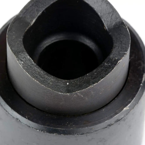 Close-up of a one half inch conduit punch and die for hydraulic knockout driver kit, showing the punch edge.