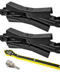Heavy Duty Camper Wheel Chock Stabilizer For RV And Travel Trailer X Shaped Tire Locking Chocks With Wrench Quick Install