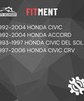 Automotive parts banner with Auto Occasion logo listing fitment for 1992-2004 Honda Civic/Accord, 1993-1997 Civic Del Sol, and 1997-2006 Civic CR-V