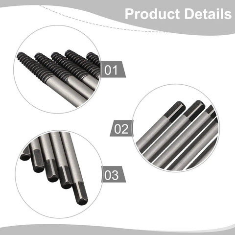 High Carbon Steel Screw Extractor Kit With 5 Piece Right Out Drill Bits For Removing Damaged Broken Bolts Quick Left Hand Thread Removal Tool, 52mm bits