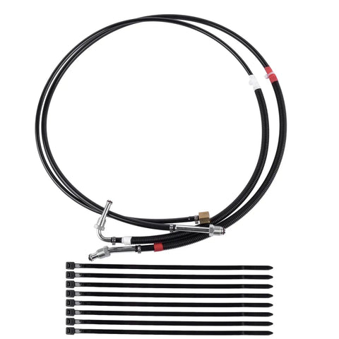 Ultimate Fuel Line Kit For Chevy Gmc 4.3L 5.0L 5.7L 7.4L C/K 1500/2500 Trucks 88-96 Total TBI Supply Return Hose Upgrade Complete Set, black fuel lines and zip ties