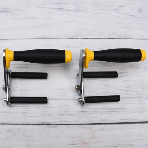 Heavy Duty Aluminum Panel Lifter With Widened Base For Easy Drywall And Gypsum Board Handling, Anti Slip Design Keeps Tiles Safe While You Work Like A Pro Contractor On Any Job Site handle grips and base design