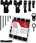 Complete 303 Piece Picture Hanging Hardware Kit With Heavy Duty Wall Hooks Drywall Anchors And Screw Assortment For Rock Solid Gallery Displays No Sweat Installation showing black hooks and assorted screws.