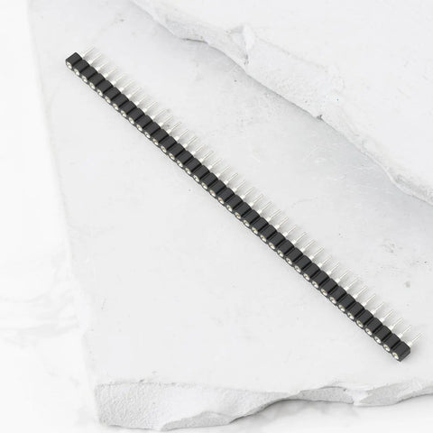 10 Pcs 40 Pin 2.54mm Pitch PCB Connector Socket, Single Row Headers For PCBs, Can Be Cut To Fit, displayed on marble surface