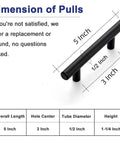 Matte Black Cabinet Pulls 20 Pack 3 Inch Center To Center Stainless Steel Kitchen Handles dimension illustration