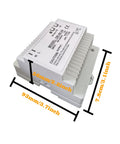 Built Tough 24V 60W Din Rail Power Supply Plug And Play AC To DC Converter 2.5A Output dimensions with labels.