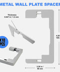 Go-To Wall Plate Spacer Kit Ten Pack Metal Leveling Plates For Flush Fit Receptacle Spacers And Outlet Shims Tighten Loose Outlets