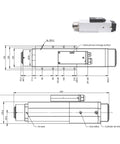 Built Tough 6.0kw Air Cooled Spindle With Auto Tool Changer For 220v And 380v Cnc Routers technical drawing with dimensions.